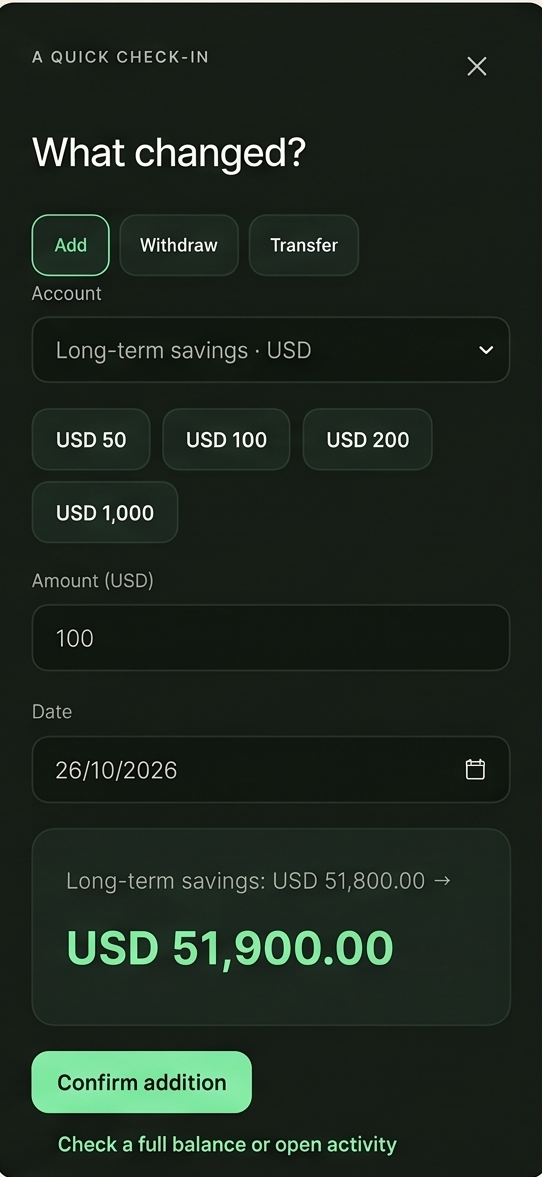 Wela Quick Check-in mobile screen